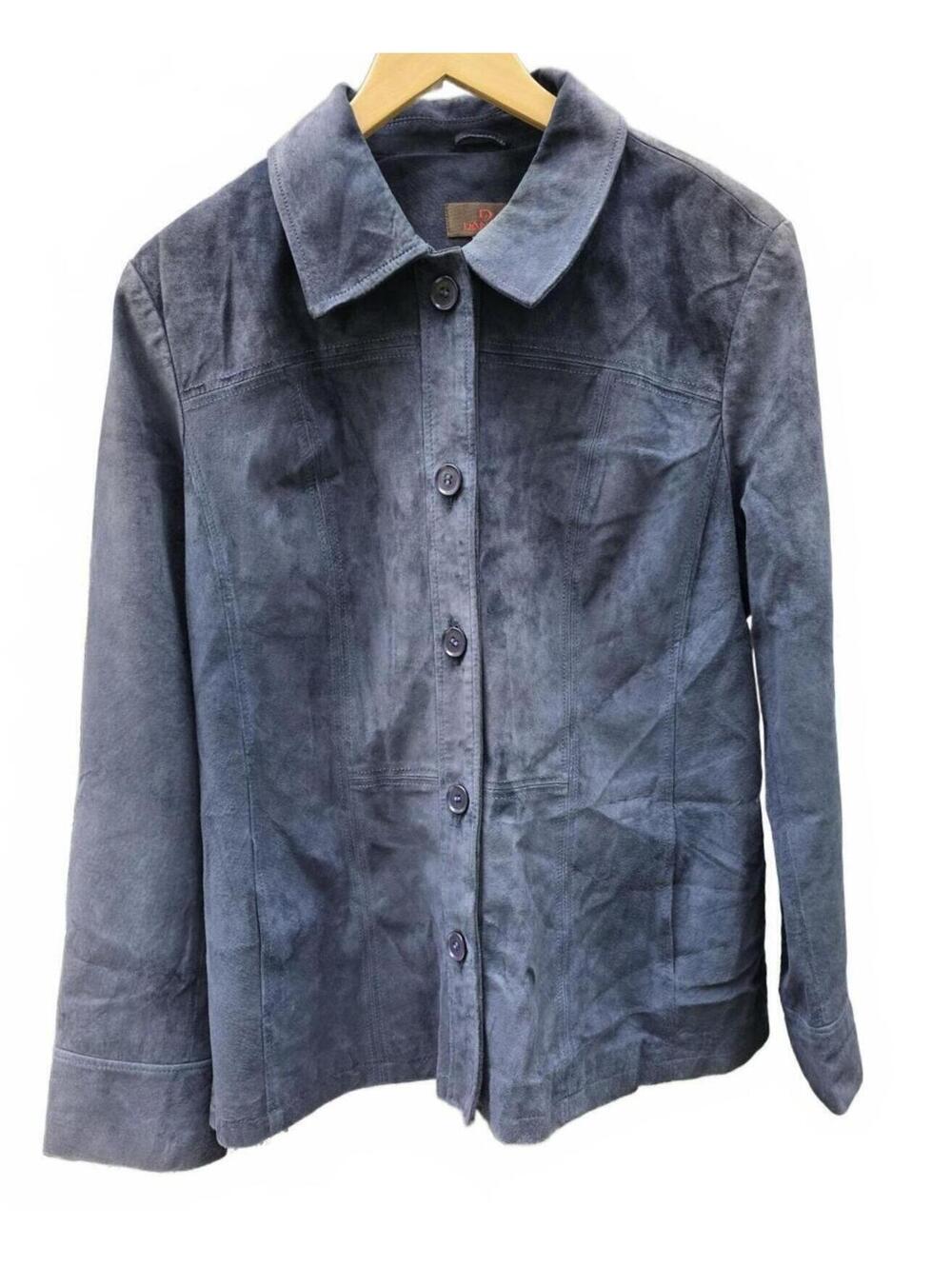 Vintage Danier Genuine Suede Leather Jacket Dusty Blue Womanās XL